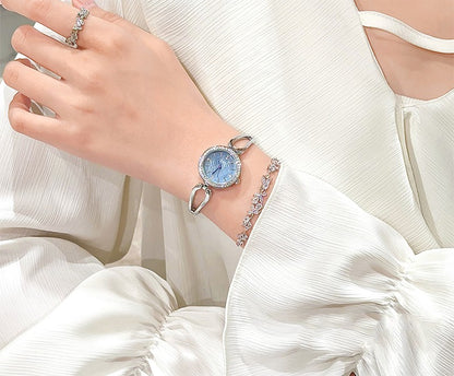 GEDI Women's Watch Silver Fashion Waterproof Ladies Watches Elegant Diamond Quartz Wristwatch Woman Gift for Girlfriend