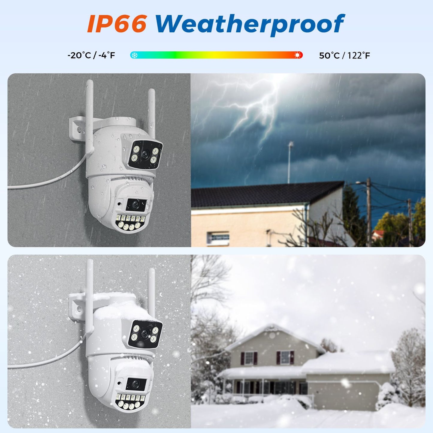 10MP 5K Wifi IP Camera Outdoor 2.4GHZ 5GHZ PTZ Surveillance Camera Dual Lens Dual Screens Email Alert 4K Security Protection