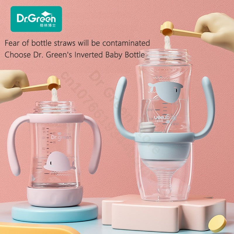 Dr.Green Wide Mouth Newborn baby bottles PPSU Washable Bottles Forward and reverse bi-directional scale inverted milk brewing