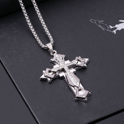 Colar de Aço Titânio Cruz de Alta Qualidade Que Não Desbota, Pingente Hip Hop Masculino Dominador e Moderno, Corrente Nova para Homens e Mulheres Bonitos