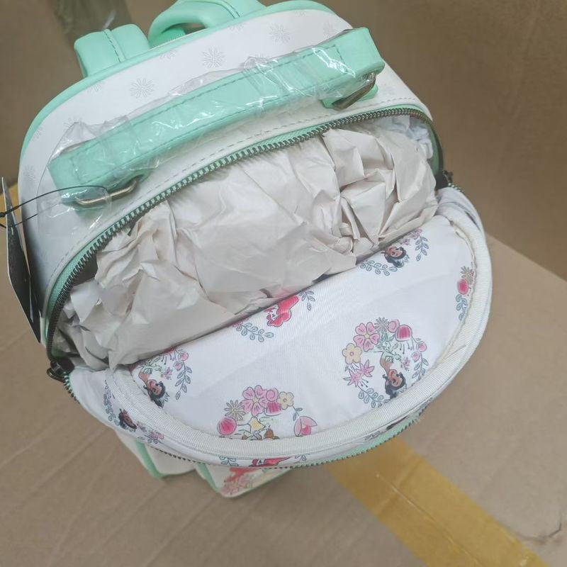 Mochila Escolar Loungefly Princesas Disney Bela Ariel Tiana Desenho Animado Anime Grande Capacidade Leve Mochila de Temporada de Volta às Aulas Presente