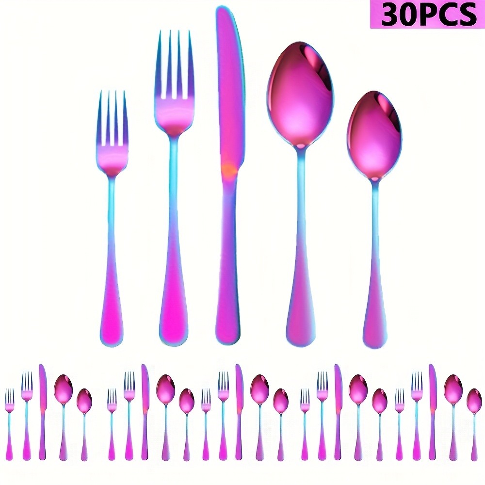 Conjunto de talheres de aço inoxidável de alta qualidade 30/60 peças, polimento espelhado, lavável em lava-louças, incluindo faca de jantar, colher