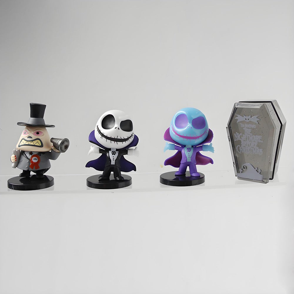 8 unidades/conjunto Anime O Estranho Mundo de Jack Jack Skellington Prefeito Sally Figuras de Ação Modelos de Brinquedo Presentes de Natal