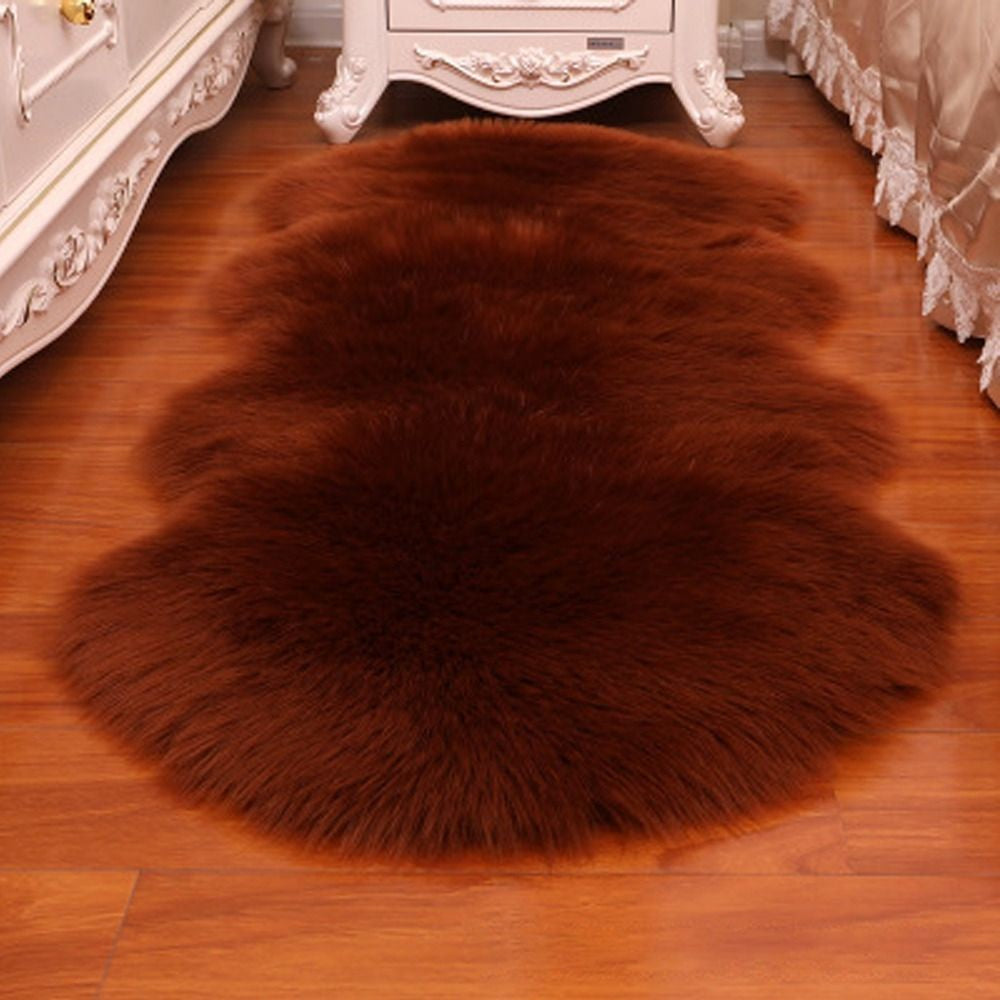 Washable Fluffy Shaggy Long Hair Carpet Floor Protection Non Slip Soft Rugs Faux Fur Bedroom Mats Sheepskin Rug