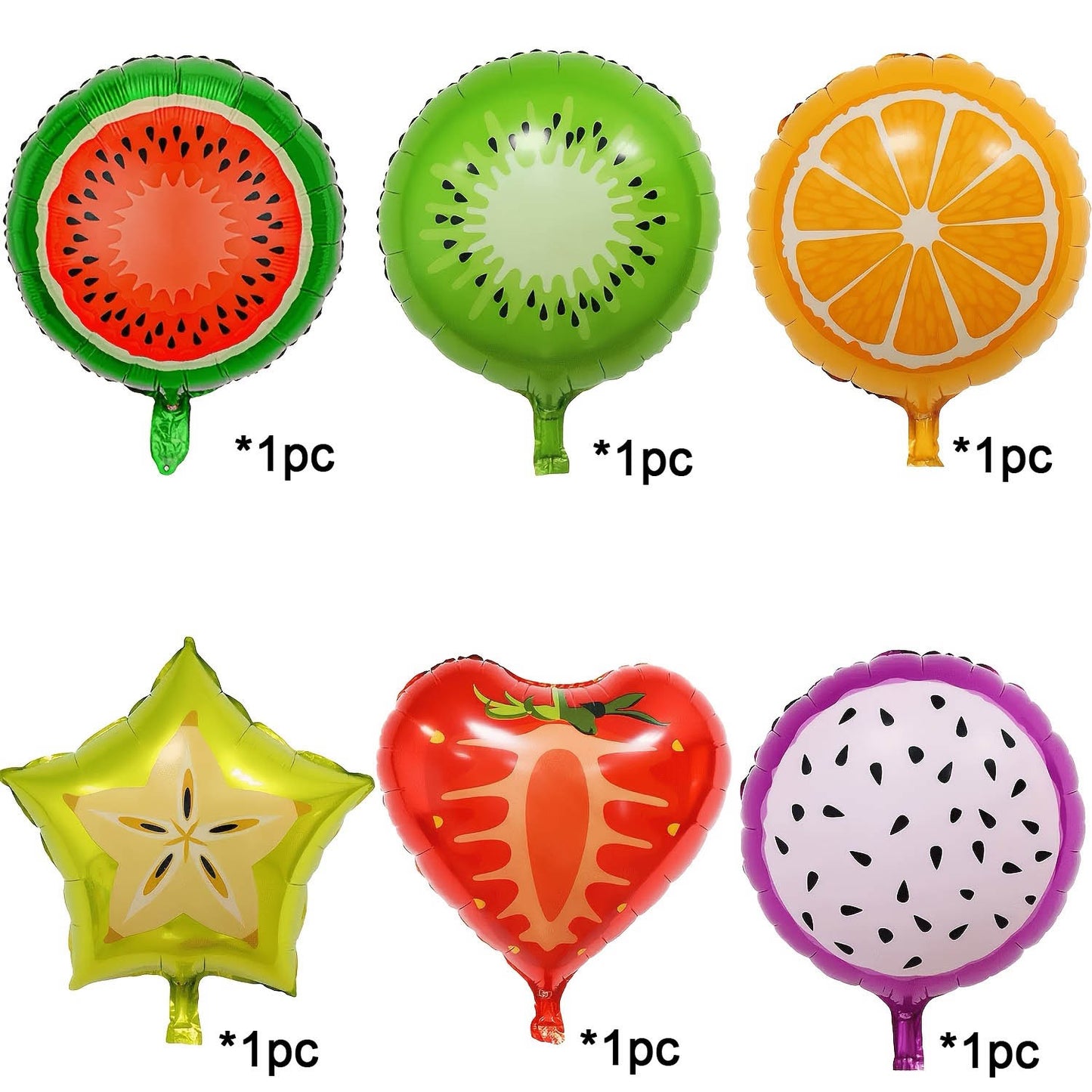 Tropical Balloon Hawaiian Balloons Fruit Watermelon Strawberry Orange Fruit Foil Balloon Birthday Party Pool Party Decorations