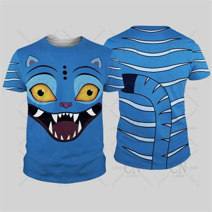Kpop Demon Hunters Derpy Tiger 3D Printed Graphic T-shirts Halloween Cosplay Clothing Men's Quick Drying Sportswear T-shirts