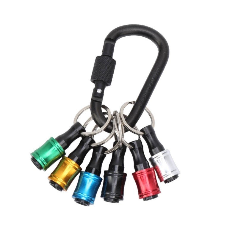 Conjunto de ferramentas com chaveiro colorido, haste de extensão de troca rápida, haste de conversão de cabo hexagonal de 1/4", chave de fenda, luva de liberação rápida