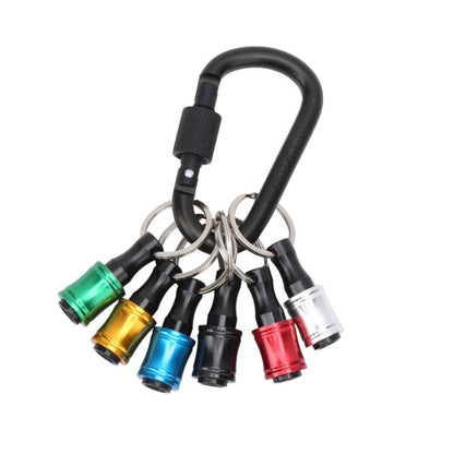 Conjunto de ferramentas com chaveiro colorido, haste de extensão de troca rápida, haste de conversão de cabo hexagonal de 1/4", chave de fenda, luva de liberação rápida