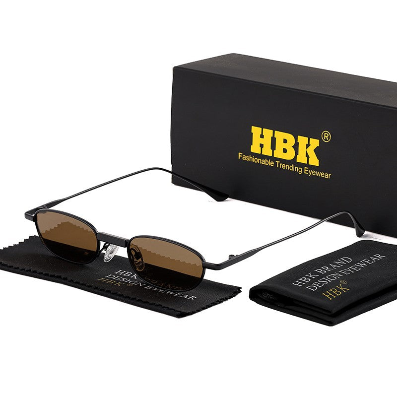 Óculos de Sol HBK New Retrô Polarizados Masculino Armação Pequena Lentes Tac Óculos de Sol Punk Feminino Pesca Óculos de Festa ao Ar Livre