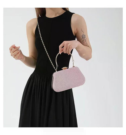 Luxury High Design Women Evening Bag Brand Party Banquet Glitter Bag for Ladies Wedding Clutch Handbag Shoulder Bag Chain Bolsas
