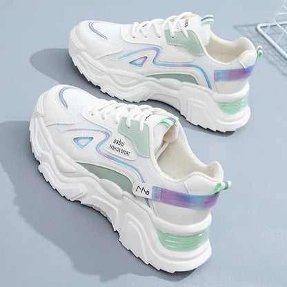 2025 Sneakers Women Platform Flat Shoes Woman Shoes Green Casual Trainers Ladies Chunky Sneakers Women Shoes