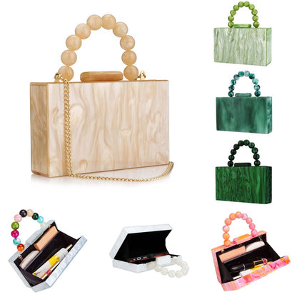 Acrylic Handbag Casual Trend Small Square Bags Women Clutches Wedding Party Dating Lady Trendy Evening Bags Chain Shoulder Bag