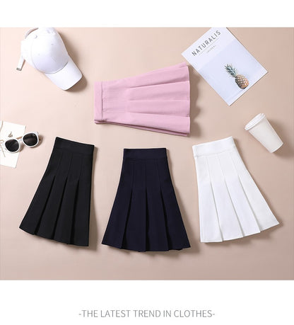 Women's Skirts Japanese Fashion School Clothes Brown Pleated Saias Femininas Girls Red Ropa Para Mujer Mini Skirt With Shorts