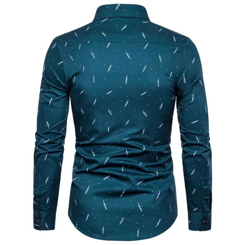 New Arrival 2025 Spring Men's Long Sleeve Shirts | Fashionable Single-Breasted Cotton Shirt in Blue Green Khaki Grey | Available