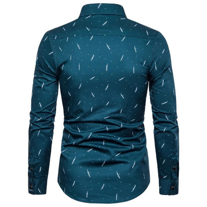New Arrival 2025 Spring Men's Long Sleeve Shirts | Fashionable Single-Breasted Cotton Shirt in Blue Green Khaki Grey | Available