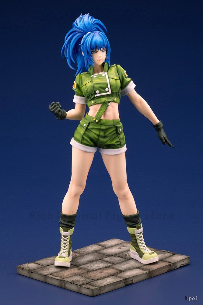 ?Em Stcgk? Original Kotobukiya SNK Série Garota Bonita THE KING OF FIGHTERS '97 Leona Heidern Modelo Estátua Brinquedo