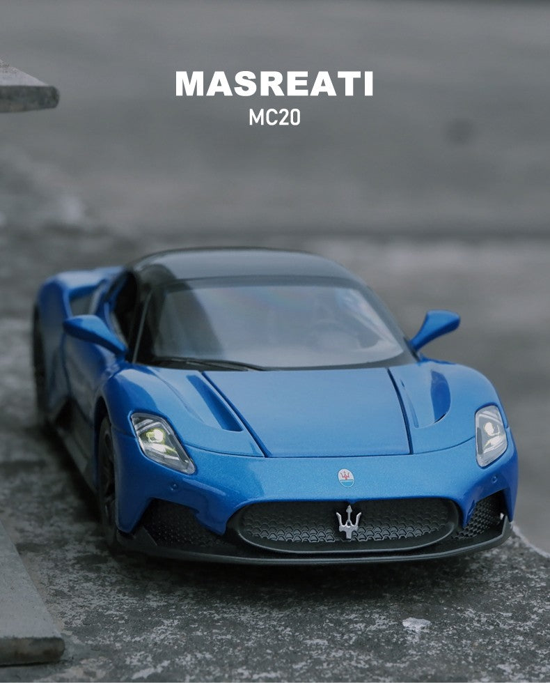 1:32 Maserati MC20 Coupé Liga Esporte Carro Fundido Miniatura Metal Carro Simulação Som e Luz Carro Brinquedo Para Meninos Velozes e Furiosos