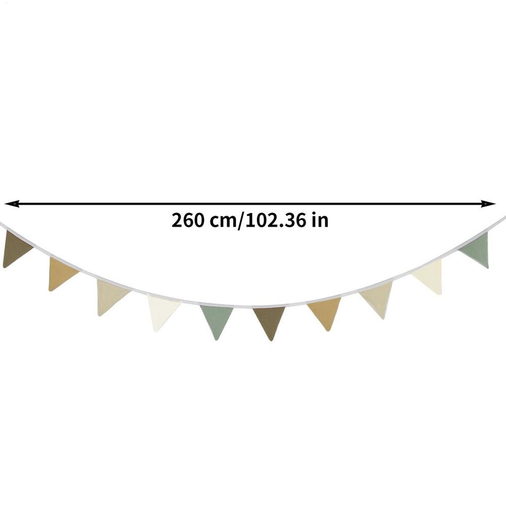Pennant Banner Flags Nursery Bunting Banner Flags Washable Cotton Fabric Triangle Pennant Garlands for Living Room and Bedroom