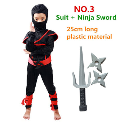 Kids Costume Ninja Cosplay Boys Birthday Party Fancy Dress Children Carnival Suit Clothing