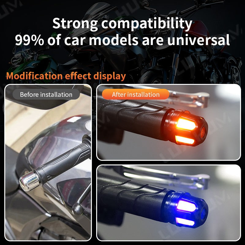 Luz estroboscópica de guidão de motocicleta, luz indicadora de LED de alto brilho, luz de seta para scooter 12V, lâmpada de advertência lateral à prova d'água