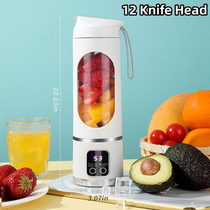 2025 Novo Carregamento Doméstico MINI Triturador de Gelo Elétrico Potente Motor 450ML Grande Capacidade Copo de Suco com Display Digital