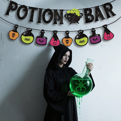 Halloween potions banner, Halloween party decoration, medicine bottle banner, outdoor garden decoration, Halloween decoration