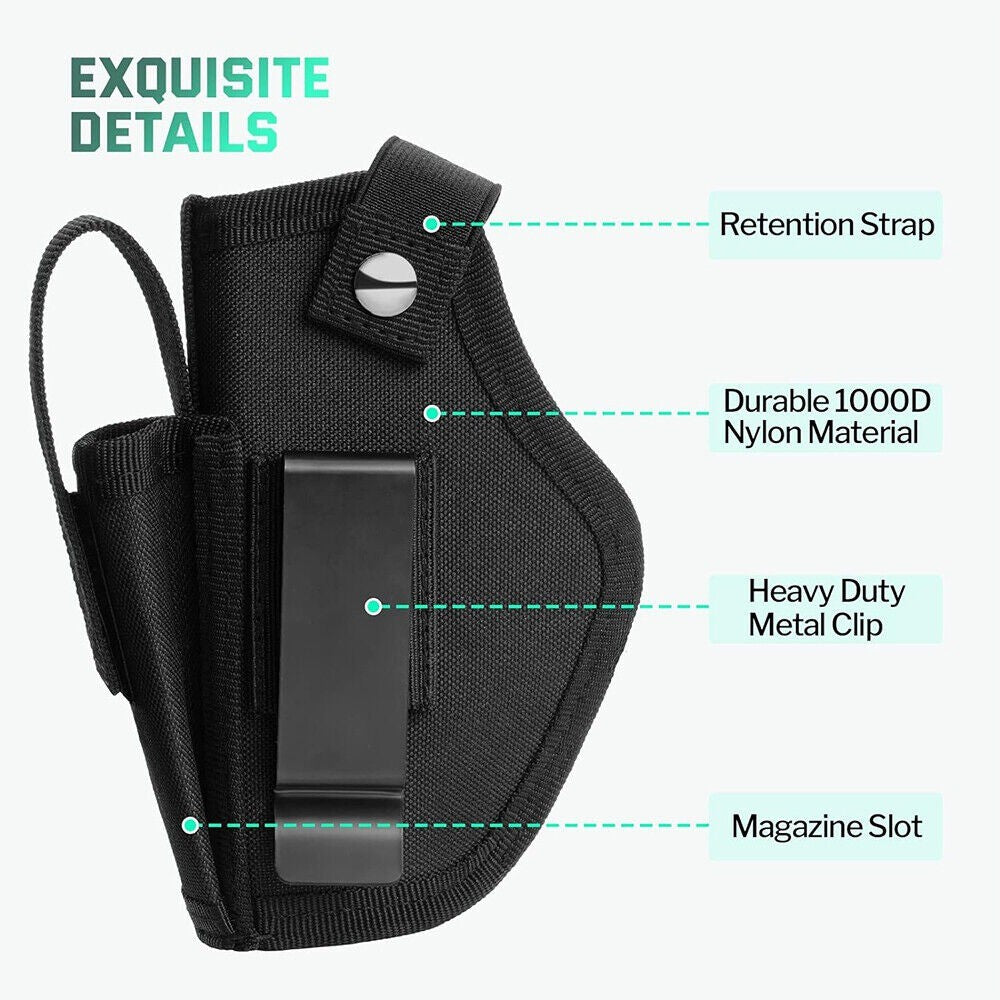 Coldre de Arma de Porte Velado Tático Pistola Ambidestro IWB OWB Universal