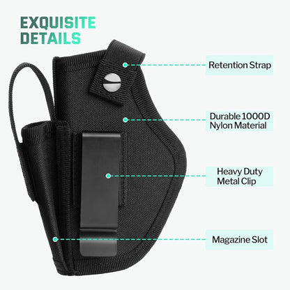 Coldre de Arma de Porte Velado Tático Pistola Ambidestro IWB OWB Universal