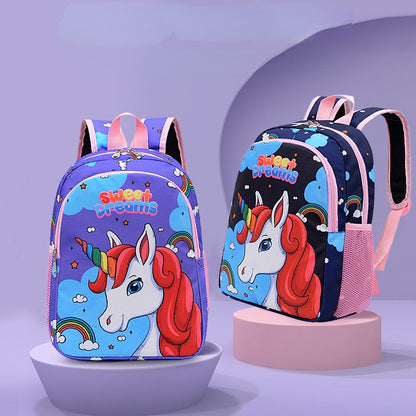 Bolsa Escolar Unicórnio de Desenho Animado para Meninos Meninas, Mochila Escolar de Grande Capacidade, Mochila de Jardim de Infância e Ensino Fundamental, Bolsa Infantil Kawaii