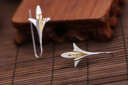 New Design Fashion 925 Sterling Silver Long Flower Earrings For Woman Girls Gift Statement Jewelry Pendientes