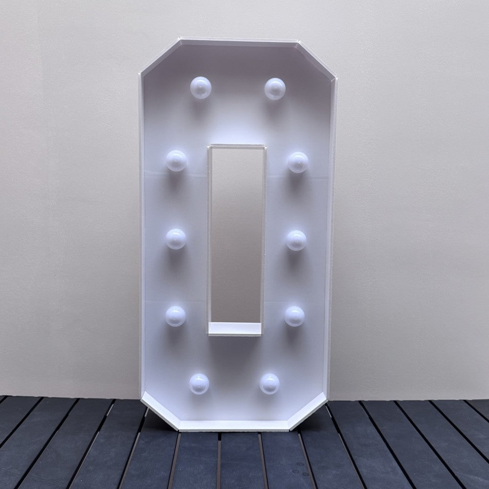 1/2 Pc 73cm/28.7inch Light Up Digital Marquee Frame White Lights KT Board Number 0-9 KT Board With Bracket Party Decorative