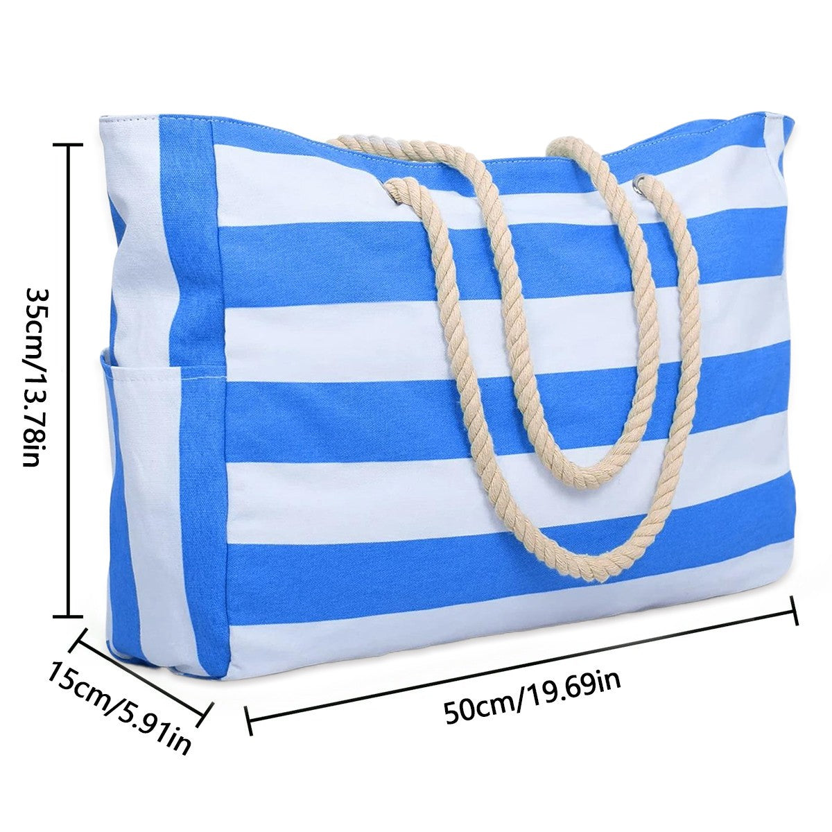 Large Capacity Stripe Tote Bag convenient Foldable Beach Bag?Shopping Bag Storage Bag?Perfect for Travel & Beach Play