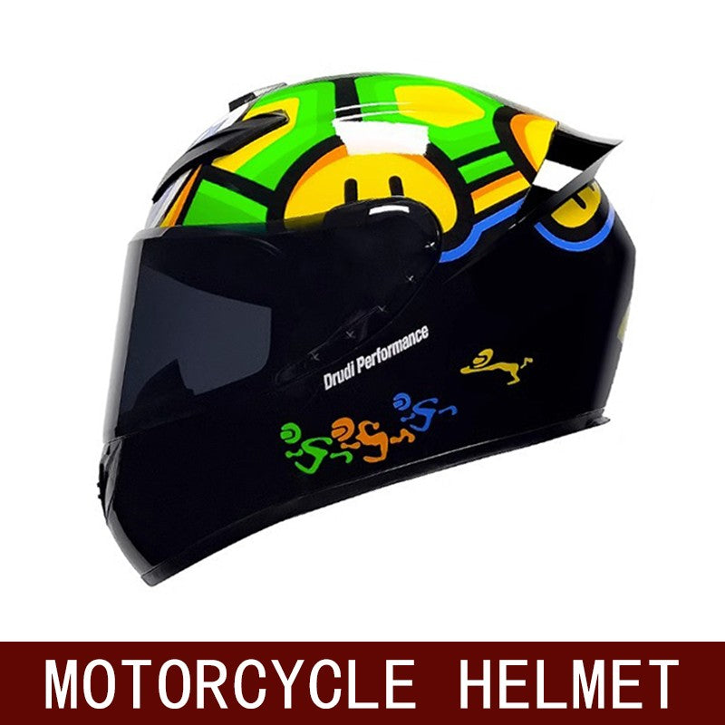 Capacete de motocicleta de inverno masculino e feminino quatro estações universal motocicleta capacete completo motocicleta retrô de cruzeiro bolinhas