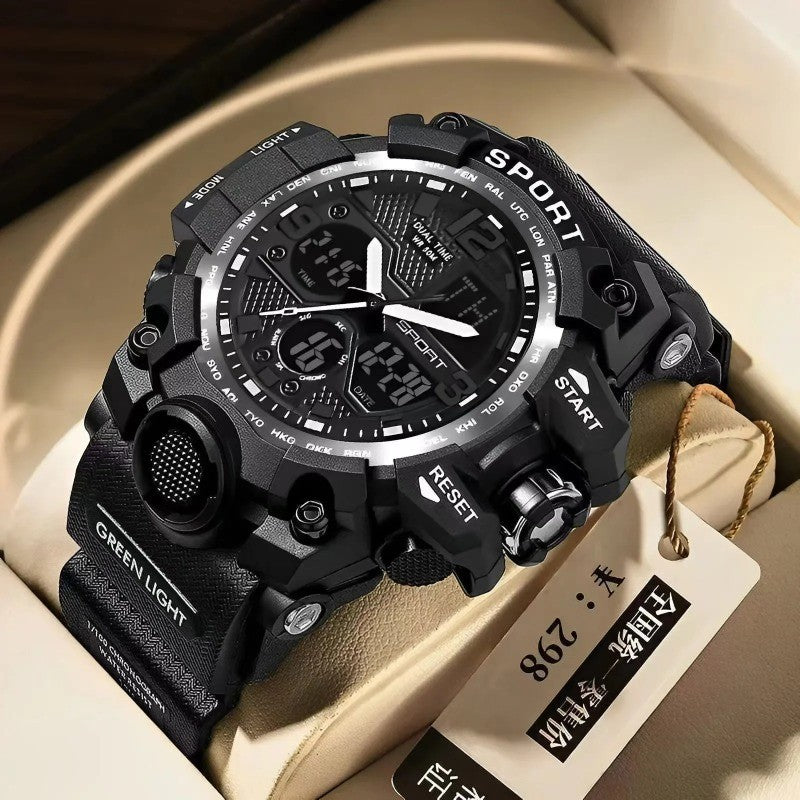 Hot shopping Teenage Men's Junior High School Student Fashion Trend Black Technology Sports Glow Men's Electronic Watch