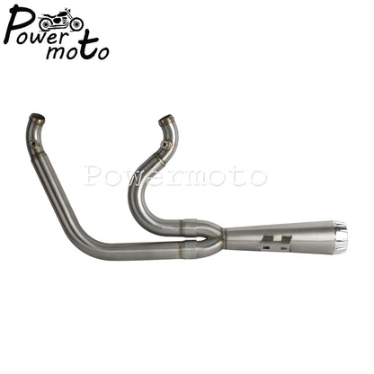 Motorcycles 2-Into-1 Exhaust Muffler Pipes Tube For Harley Dyna Fat Bob Low Rider S Street Bob Wide Super Glide FXD 2006-2017