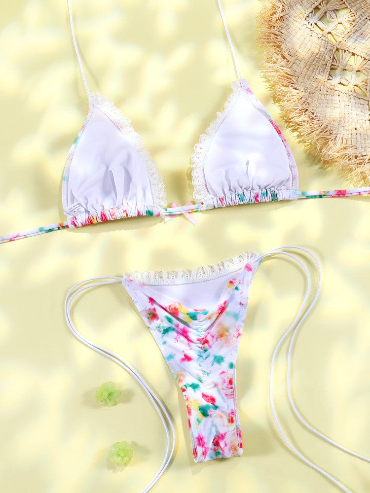 Brown Color Bikinis Bow Swimwear Women'S Summer Swimsuit 2025 Sexy Bikini Set Low Waist Beachwear Push Up Bathing Suits