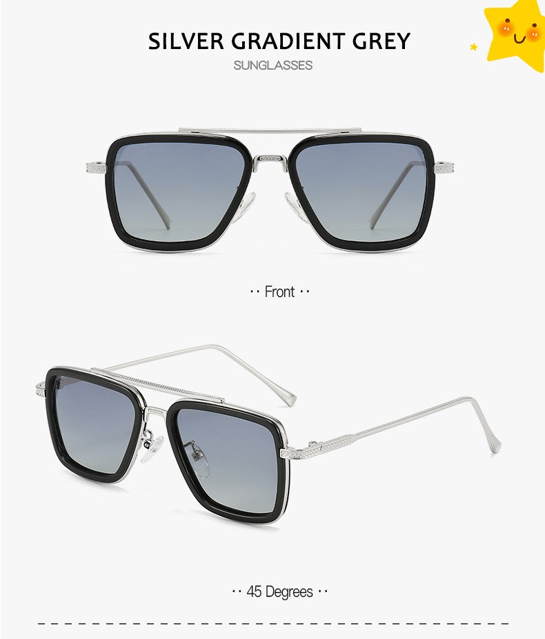 Óculos de Sol Infantis Polarizados de Luxo Estilo Tony Stark Óculos de Sol Quadrados para Crianças Meninos Meninas Oculos Retrô Homem de Ferro