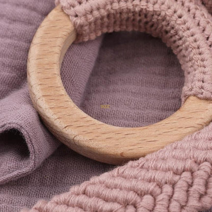 5Pcs Baby Soothing Doll Toy Burp Cloth Pacifier Chain and Teether with Tassels Board for Comfortable Teeth Care