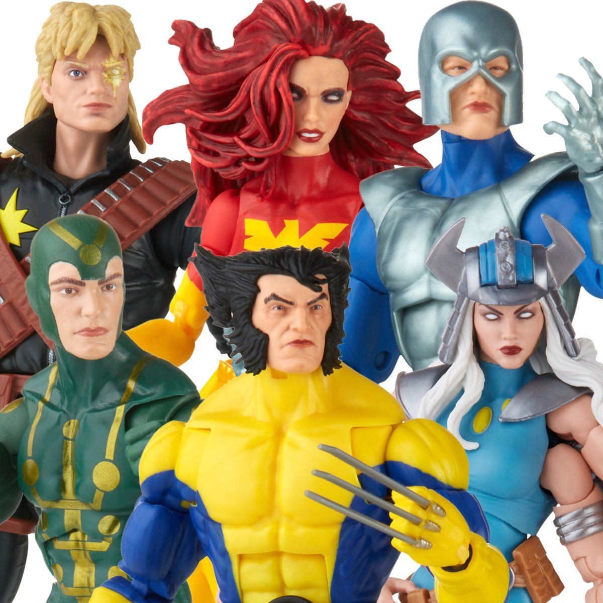 Boneco de Ação Marvel Legends Retro Wolverine Espiral Avalanche Longshot Dark Phoenix Multiple Man 6"