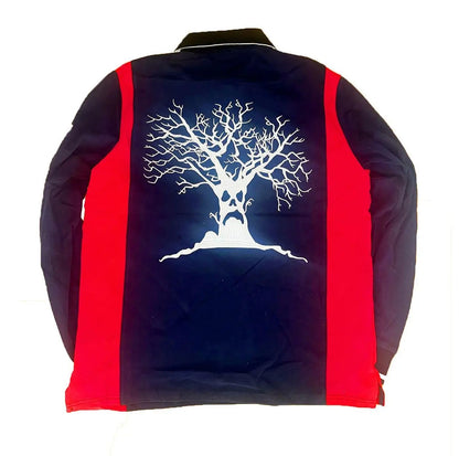 Retro Long Sleeve Polo Shirt Y2k Casual Loose Letter Pattern Embroidery T Shirts Street Sweatshirt Men Cotton Jersey Lapel Golf