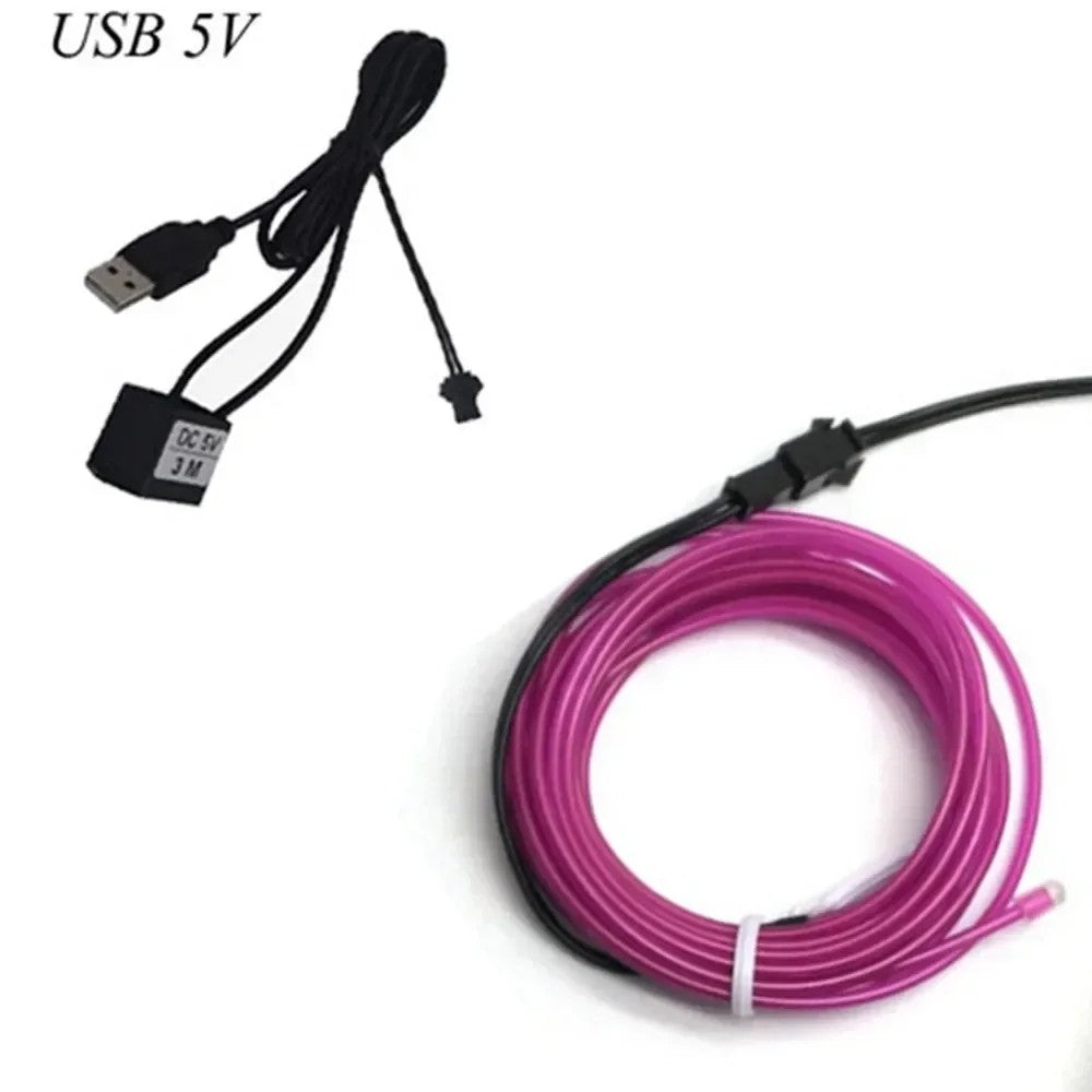 1M/3M/5M Flexible Neon Light Ball Dress Decoration Light EL Luminous Cable Party DIY Atmosphere Light Waterproof LED Strip