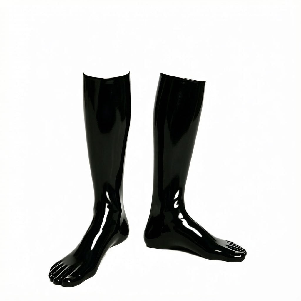 Black Rubber Footed Long Stockings Short socks Elastic Separate Five Toe