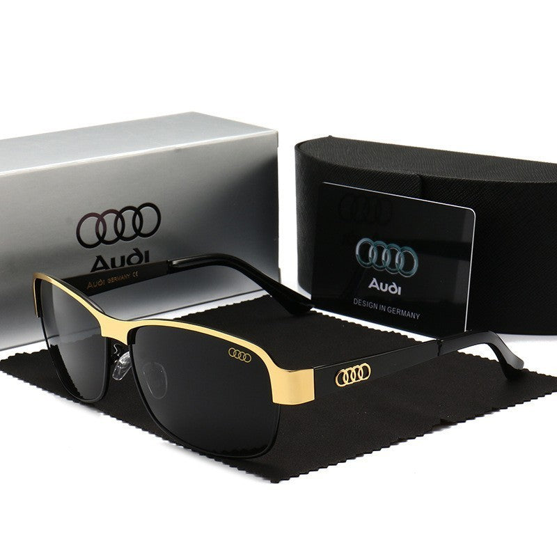Óculos de Sol Audi Retrô Oval UV400 Polarizados para Homens Mulheres Óculos de Motocicleta Antirreflexo para Aventura ao Ar Livre 554