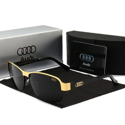 Óculos de Sol Audi Retrô Oval UV400 Polarizados para Homens Mulheres Óculos de Motocicleta Antirreflexo para Aventura ao Ar Livre 554