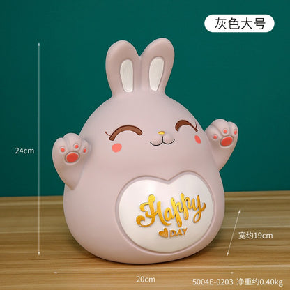 Cartoon Rabbit Piggy Bank Home Living Room Bedroom Ornament Children's Gift Vinyl Anti-fall Piggy Bank Home Accessories