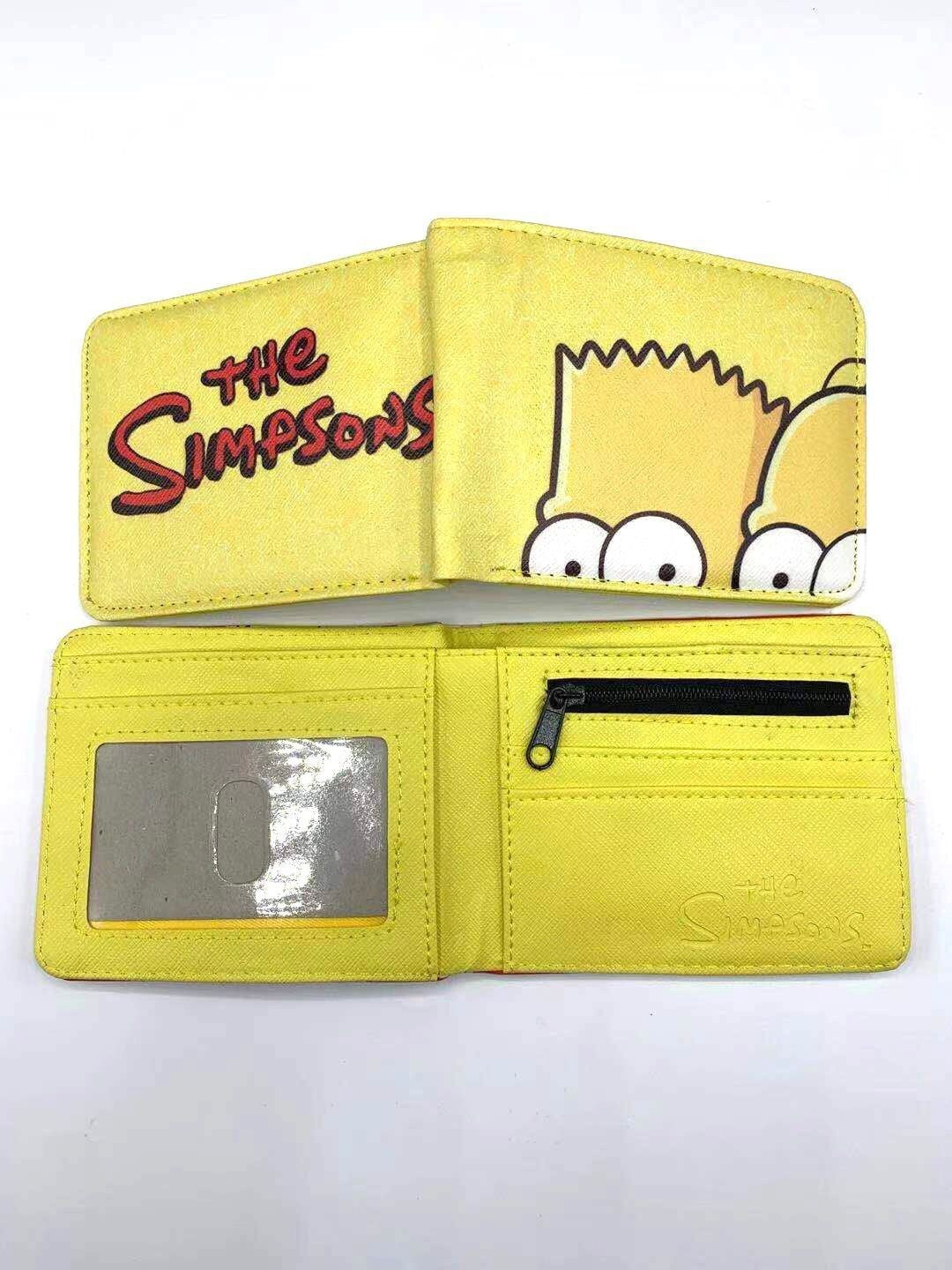 Carteira Dobrável Marvel Vingadores Os Simpsons Bonecos de Anime Masculina Infantil Porta-Cartões de Identidade com Prendedor de Dinheiro Bolsa de Presente de Desenhos Animados