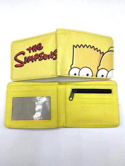 Carteira Dobrável Marvel Vingadores Os Simpsons Bonecos de Anime Masculina Infantil Porta-Cartões de Identidade com Prendedor de Dinheiro Bolsa de Presente de Desenhos Animados