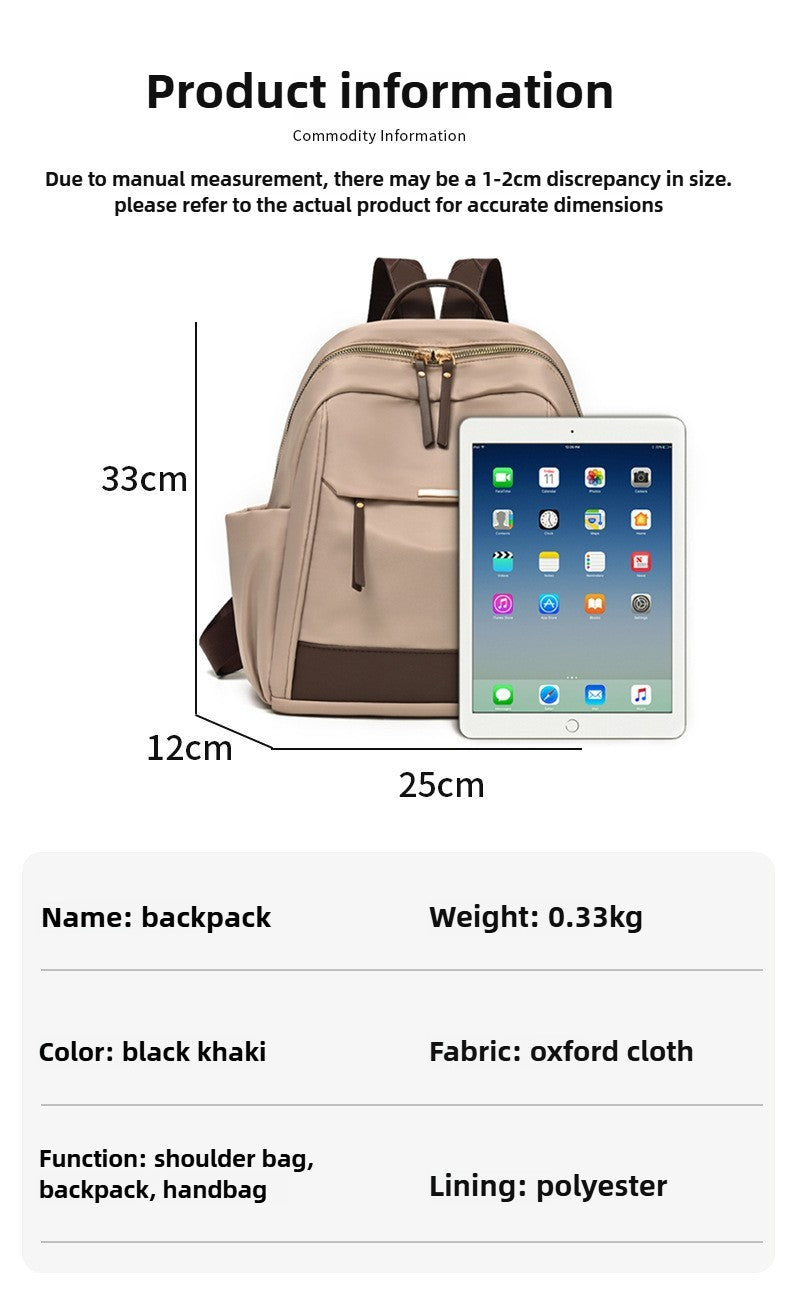 Mochila feminina nova, grande capacidade, leve, mochila de viagem casual, nylon, mochila escolar para estudantes e para o dia a dia