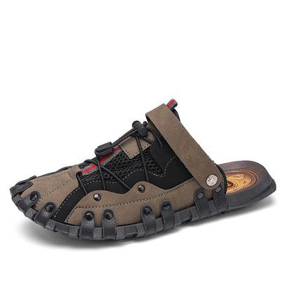 Men plus size Baotou casual sandals summer soft-sole non-slip outdoor beach shoes fashion youth outdoor dual-use sports slippers