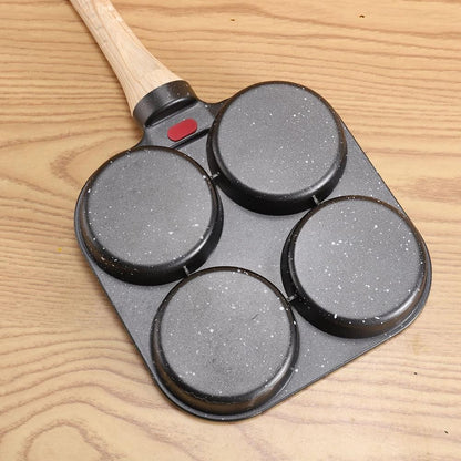 Frigideira de 4 Ovos Antiaderente para Café da Manhã, Mini Panquequeira Japonesa para Omeletes, À Prova de Ferrugem, Fritadeira para Cozinha Doméstica